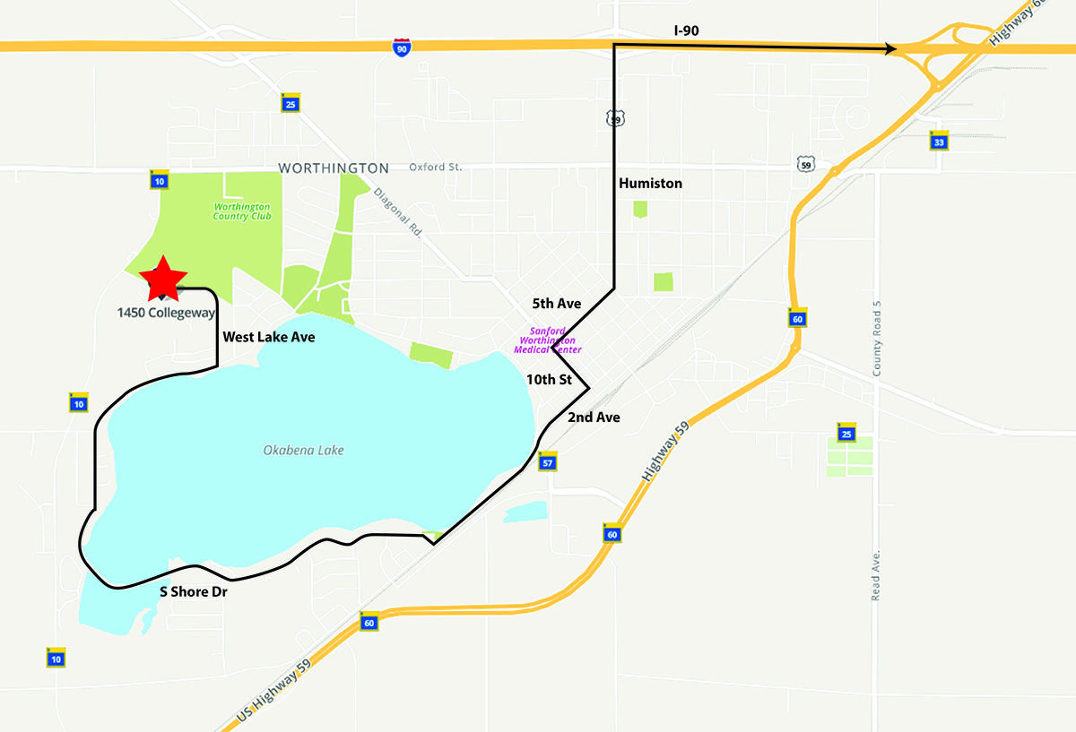 MNWest MAP Send Off Route